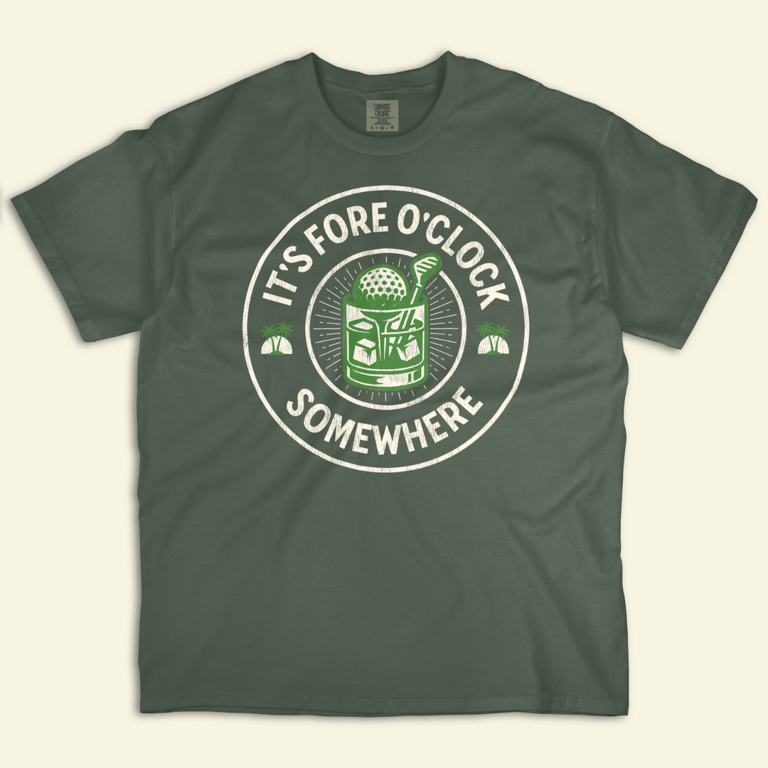 Fore O'Clock Distressed Tee