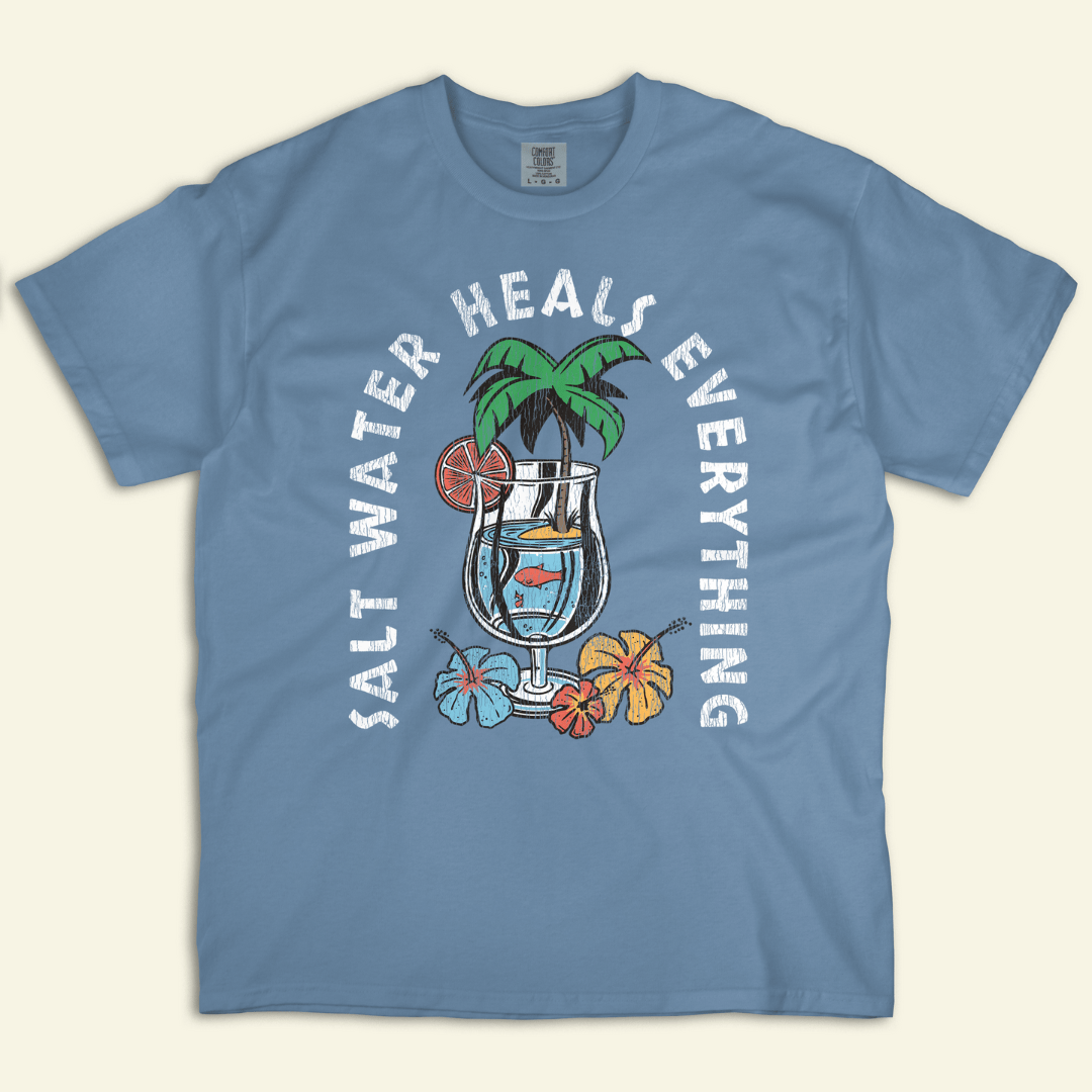 Salt Water Heals Everything Distressed Tee