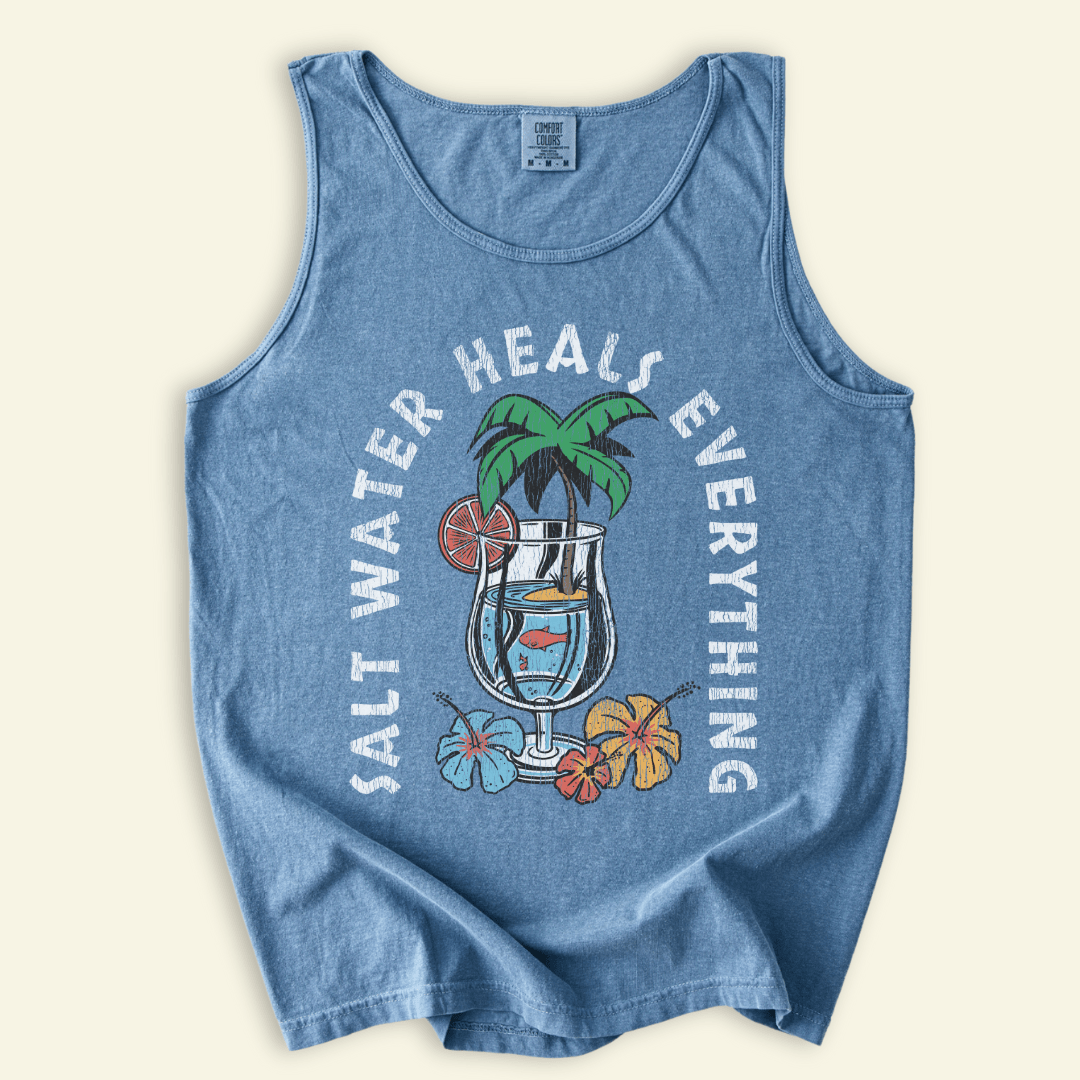 Salt Water Heals Everything Distressed Tank