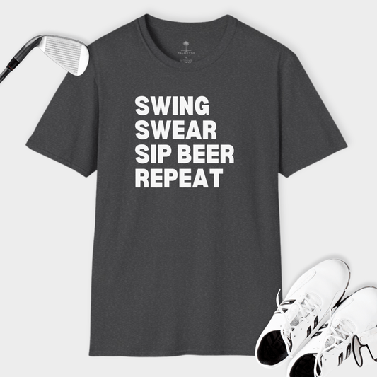 Swing Swear Sip Repeat | T Shirt