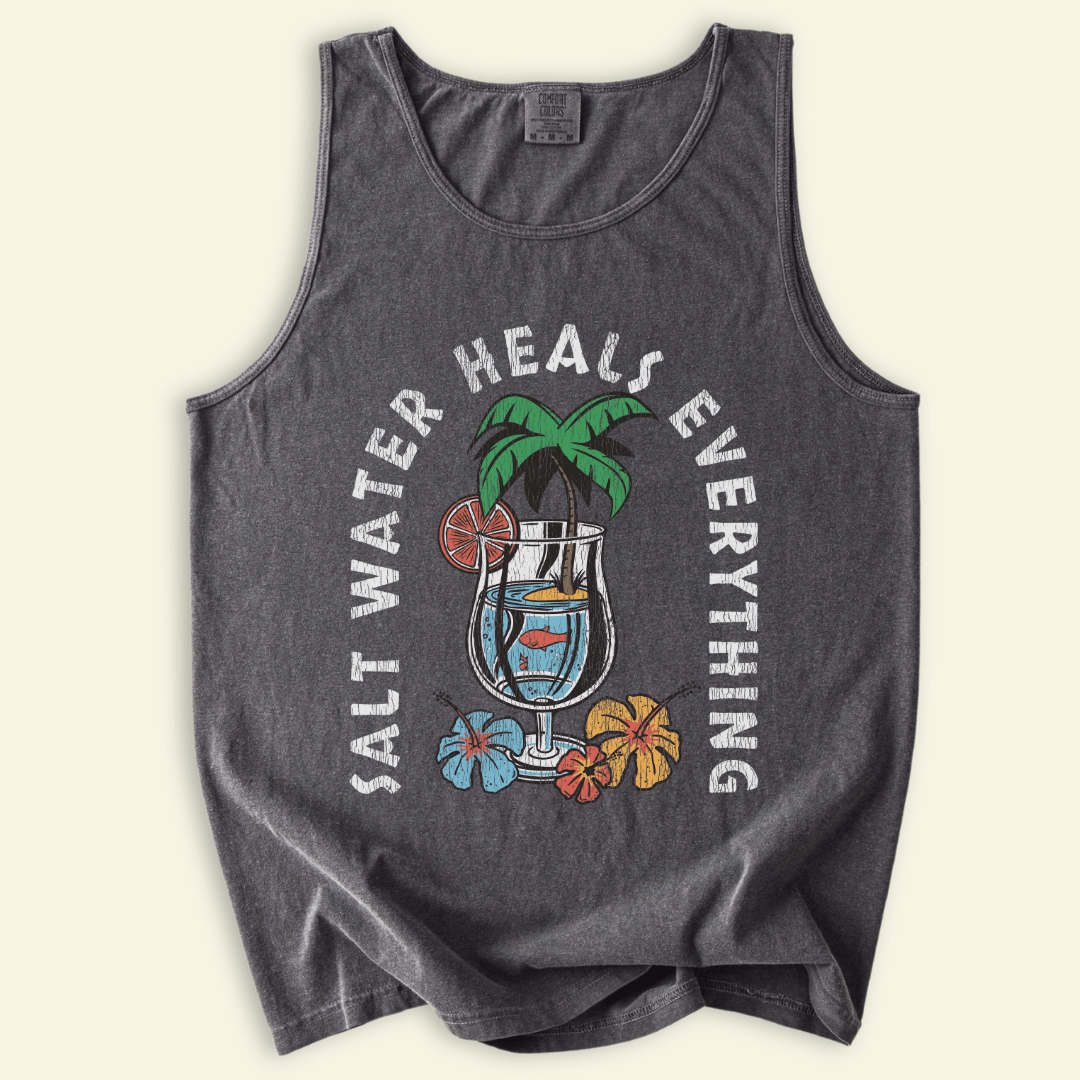 Salt Water Heals Everything Distressed Tank