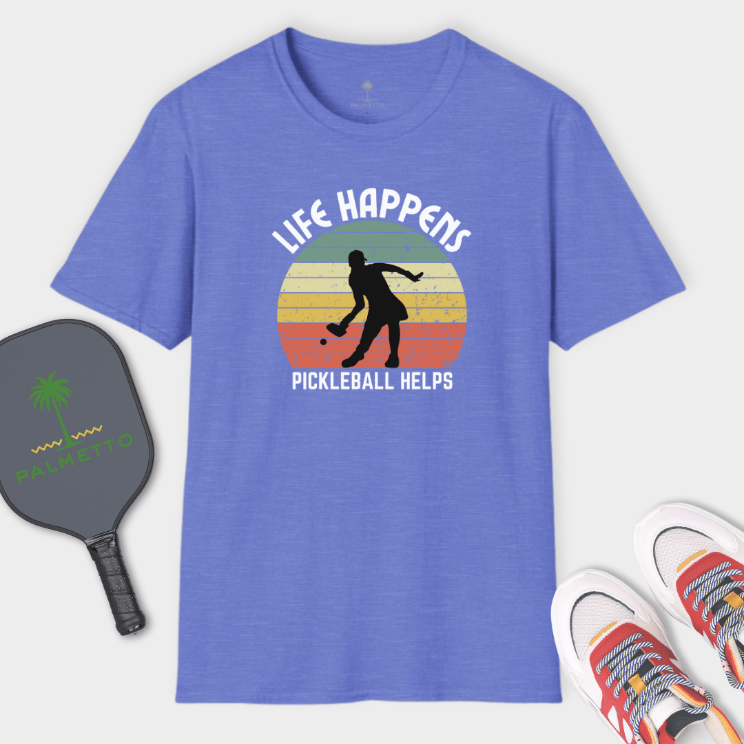 Life Happens Pickleball Helps Sunset | T Shirt