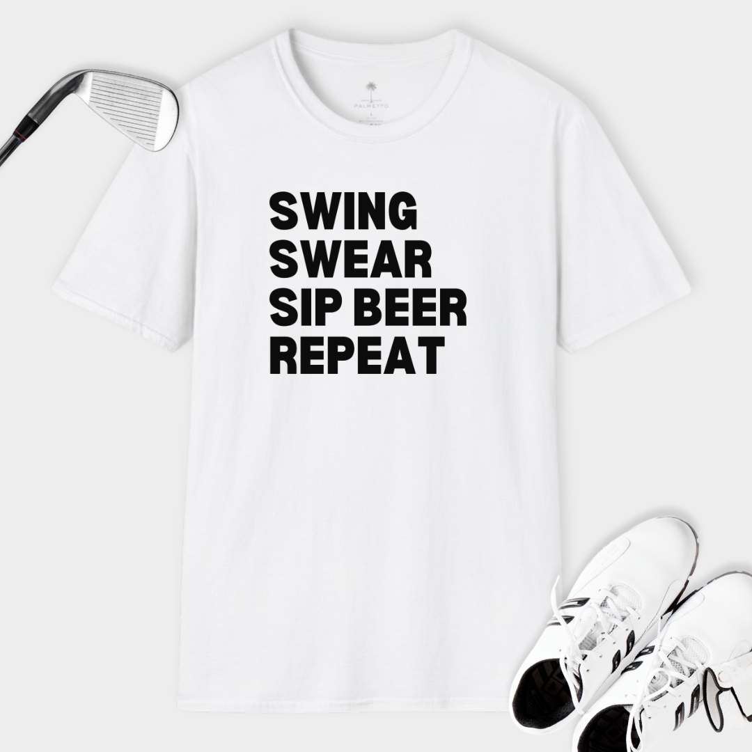 Swing Swear Sip Repeat | T Shirt